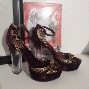 Guess 40's inspired velvet and bakelite heels